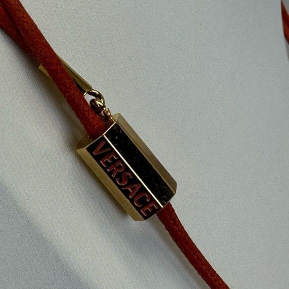 $625 Versace Unisex NWT Medusa Head Charm Cord Adjustable Necklace - Picture 9 of 9